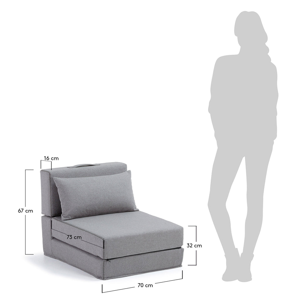 Chauffeuse Arty gris clair 70 x 89 (200) cm