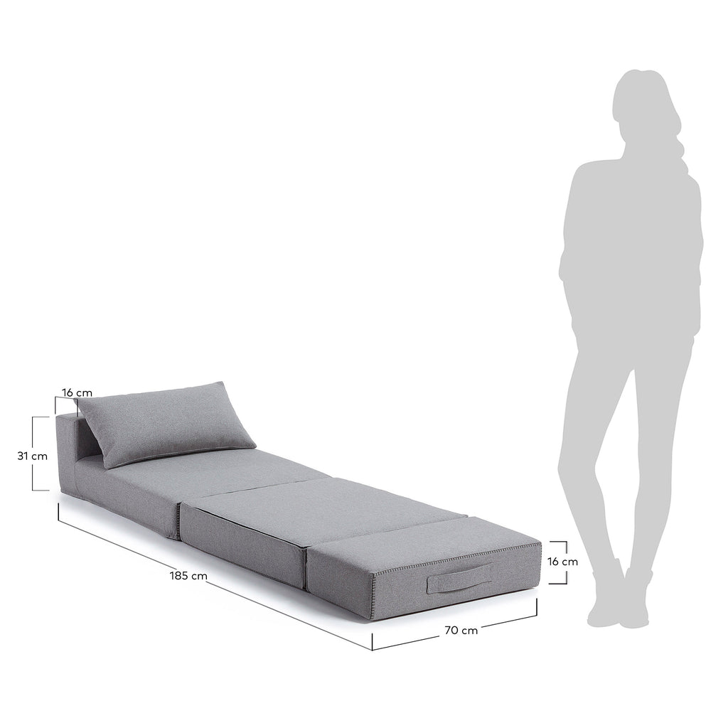 Chauffeuse Arty gris clair 70 x 89 (200) cm