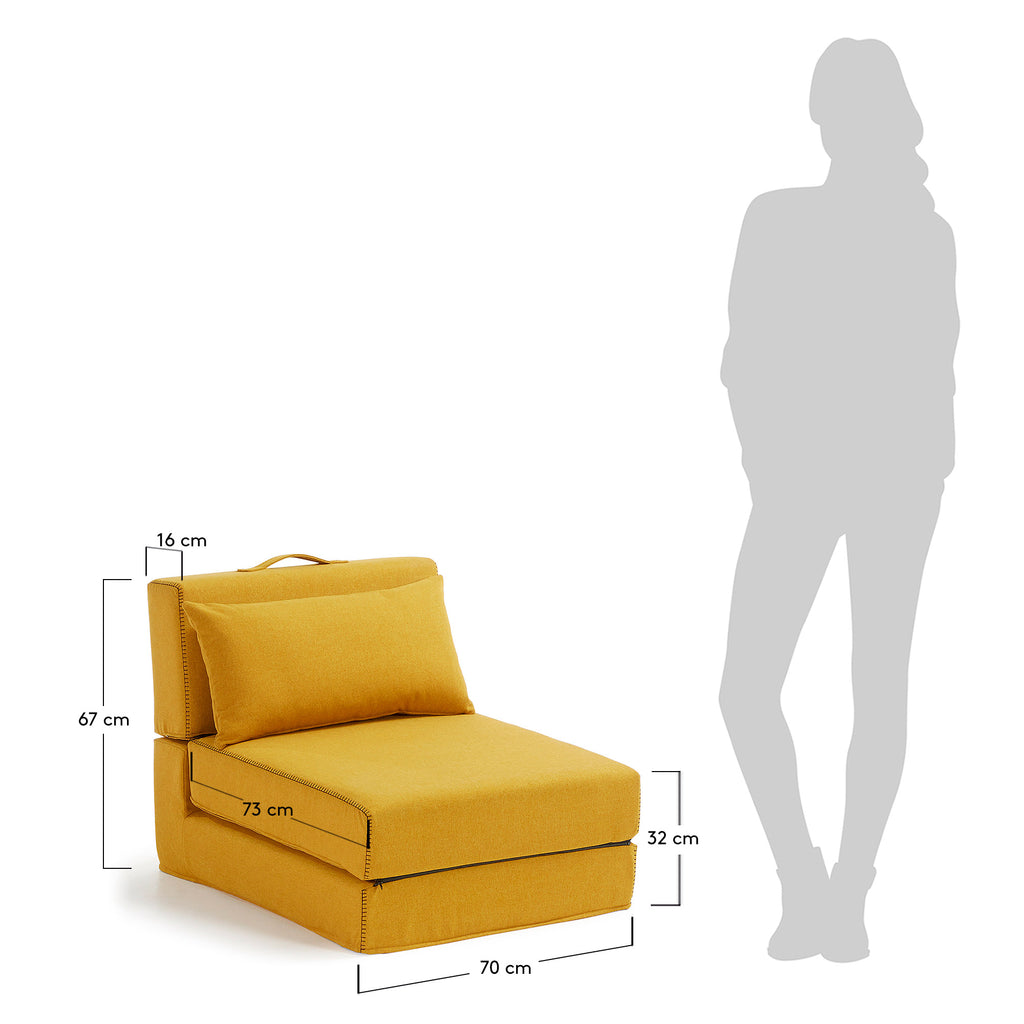 Chauffeuse Arty moutarde 70 x 89 (200) cm