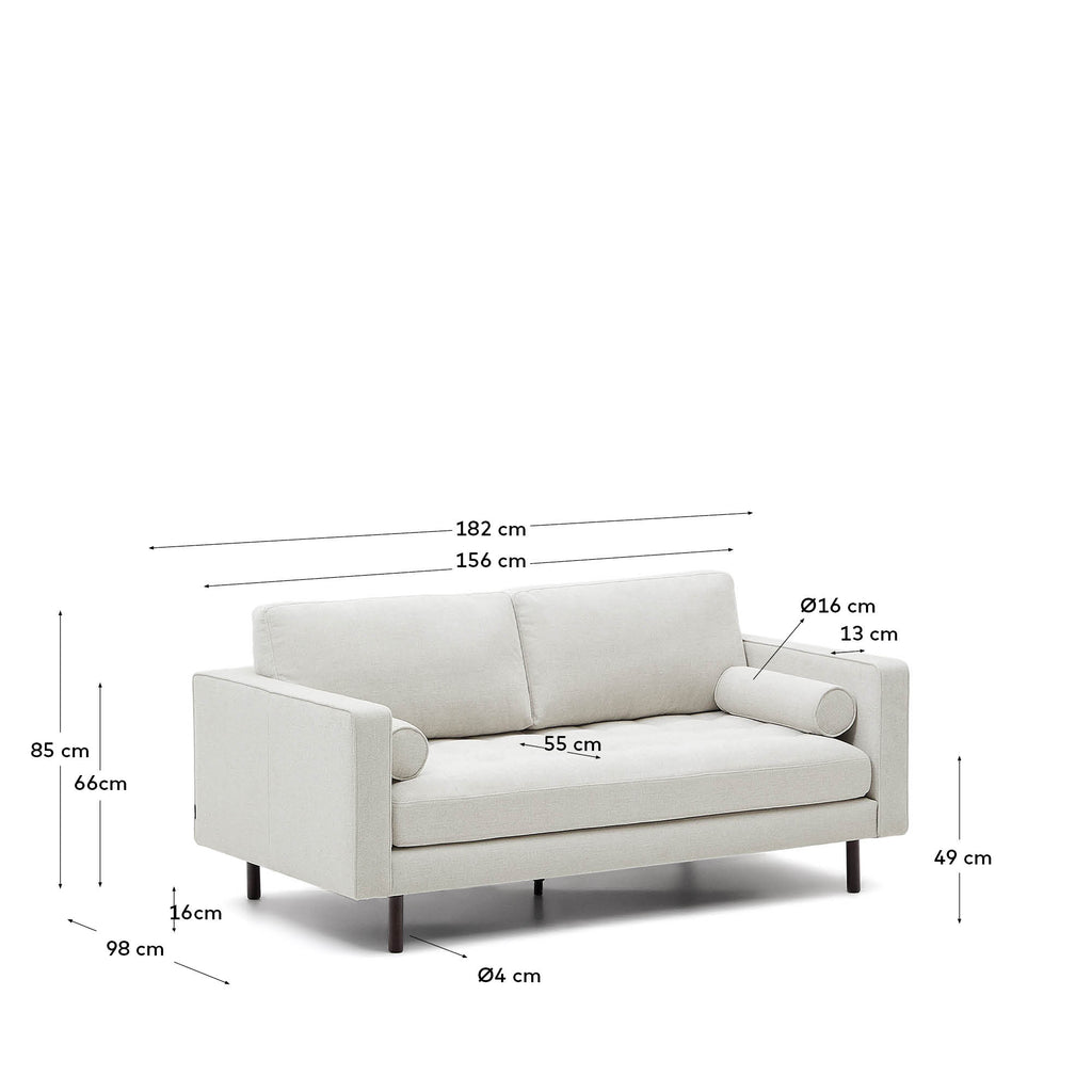 Canapé  Debra 2 places en  chenille perle pieds finition wengué 182 cm FSC Mix Credit
