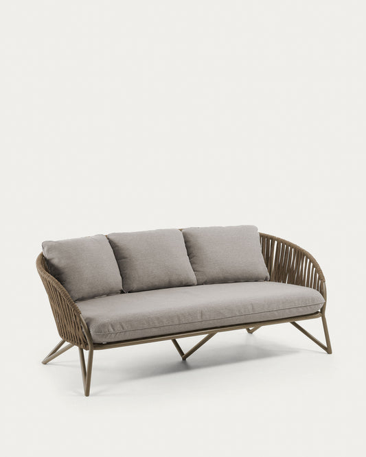 Canapé Branzie 3 places en corde marron 180 cm