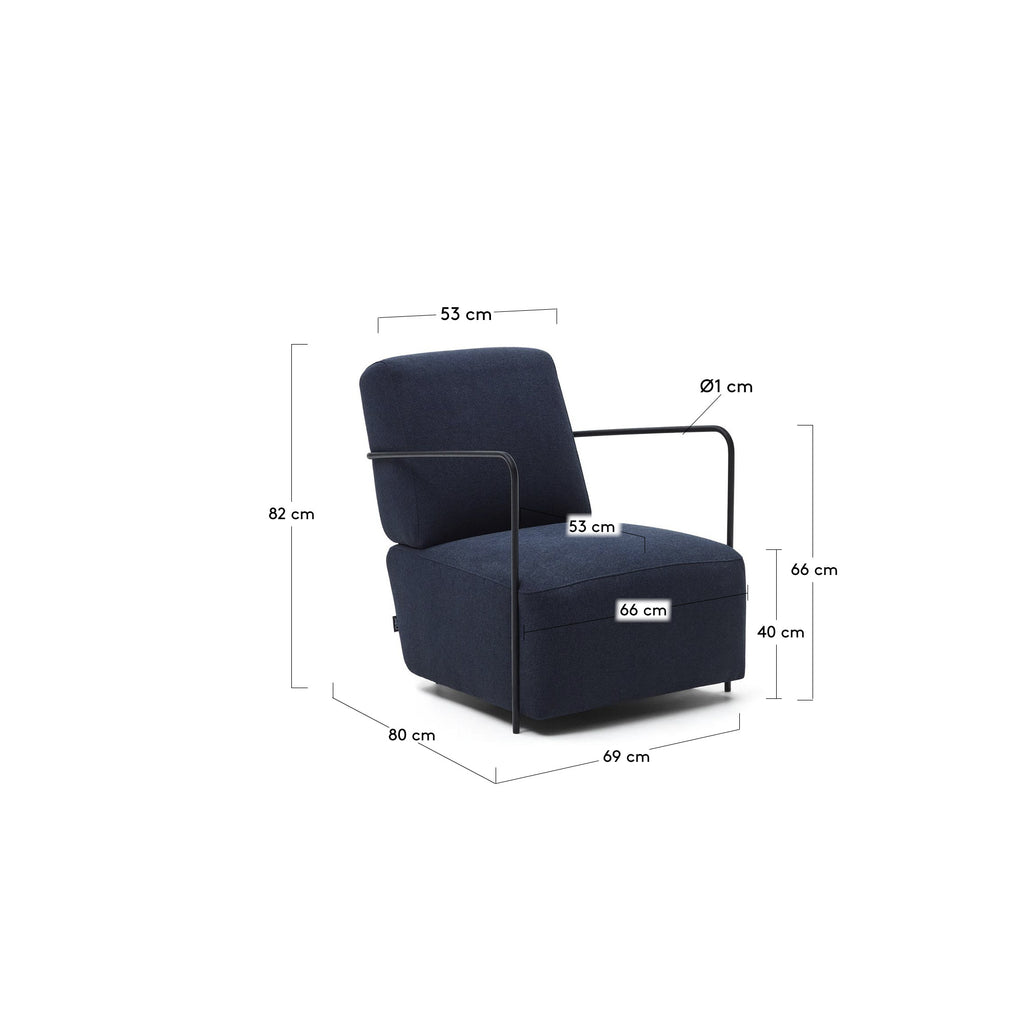 Fauteuil Gamer bleu et métal finition peinture noire