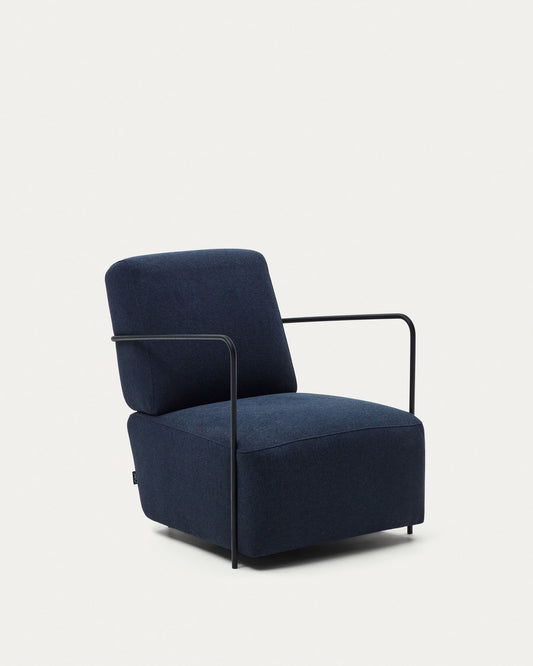 Fauteuil Gamer bleu et métal finition peinture noire