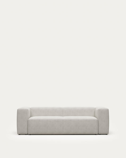 Canapé Blok 3 places ignifugé en bouclette blanche 240 cm FSC Mix Credit