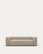 Canapé Blok 3 places ignifugé en chenille beige 240 cm