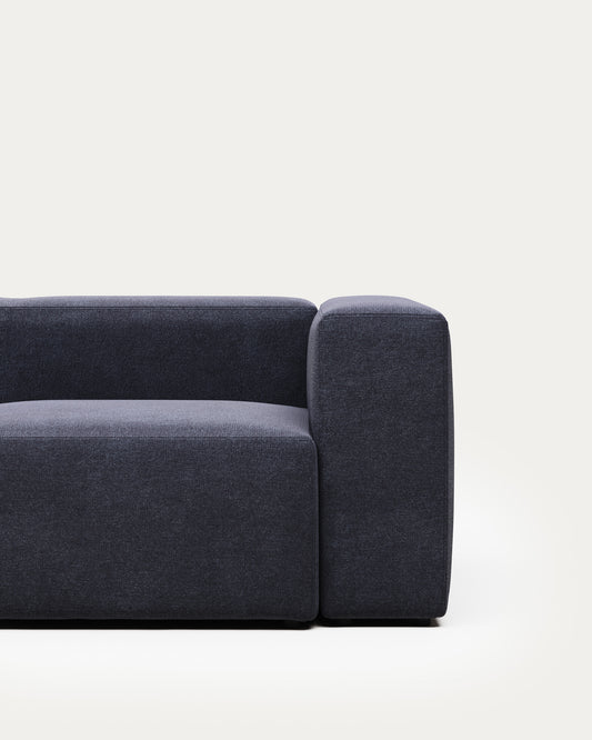 Canapé Blok 3 places ignifugé en chenille bleue 240 cm