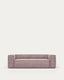 Canapé Blok 3 places en velours côtelé épais rose 240 cm – Certifié FSC Mix Credit