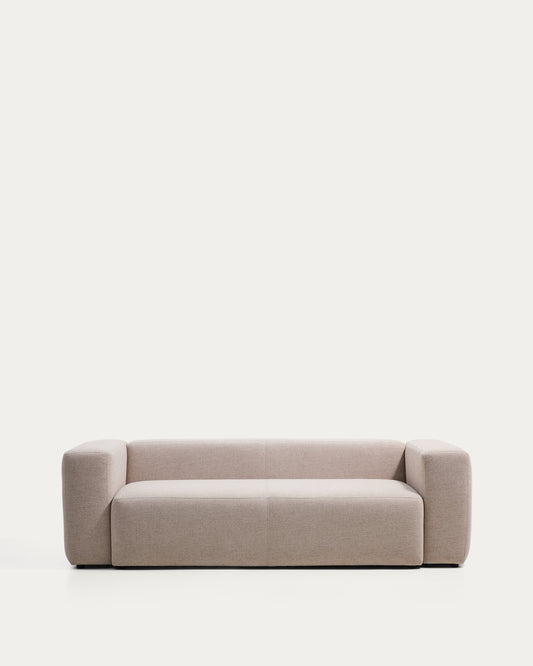 Canapé Blok 3 places en chenille beige 240 cm FSC Mix Credit