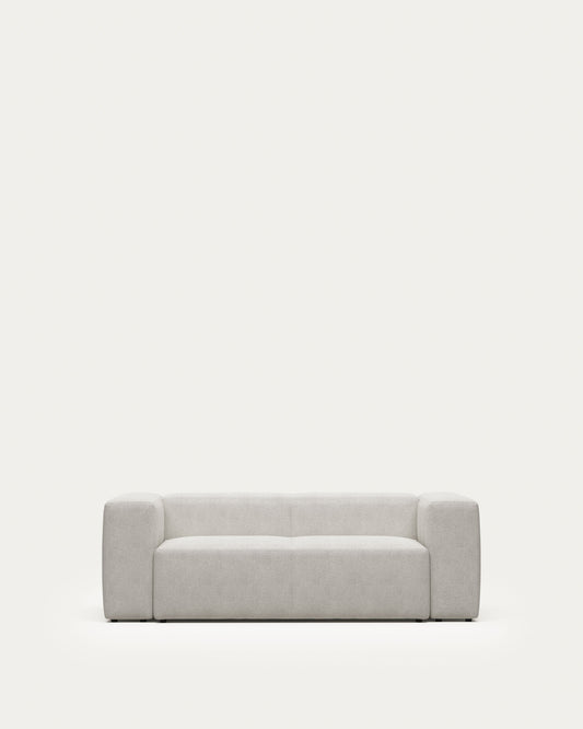 Canapé Blok 2 places ignifugé en bouclette blanche 210 cm FSC Mix Credit