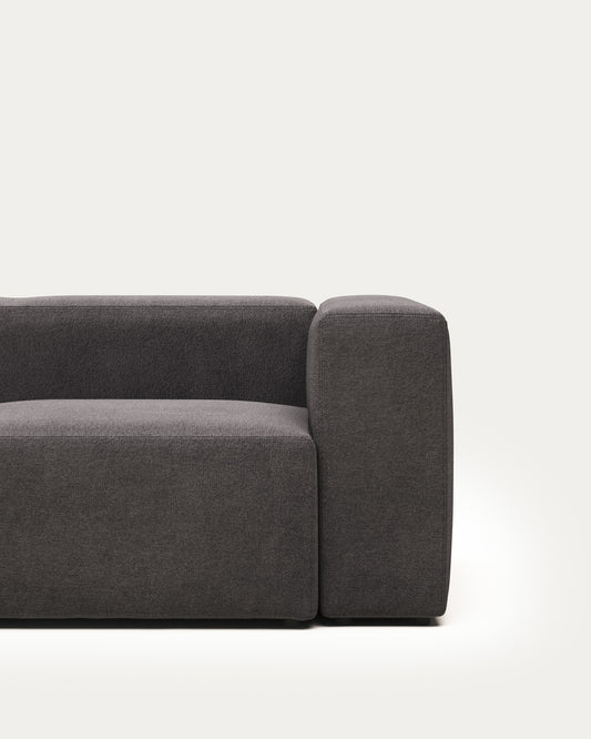 Canapé Blok 2 places ignifugé en chenille grise 210 cm