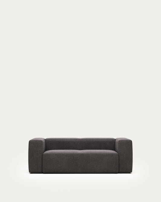 Canapé Blok 2 places ignifugé en chenille grise 210 cm