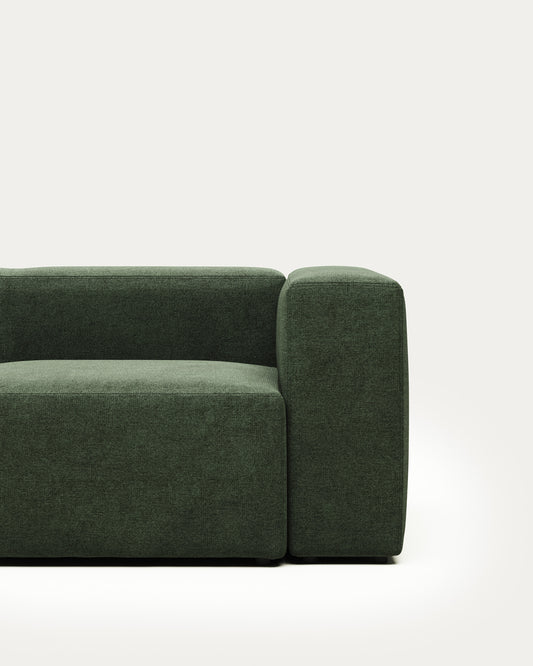 Canapé Blok 2 places ignifugé en chenille verte 210 cm