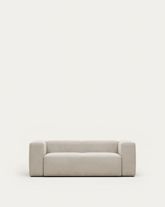Canapé Blok 2 places ignifugé en chenille blanche 210 cm