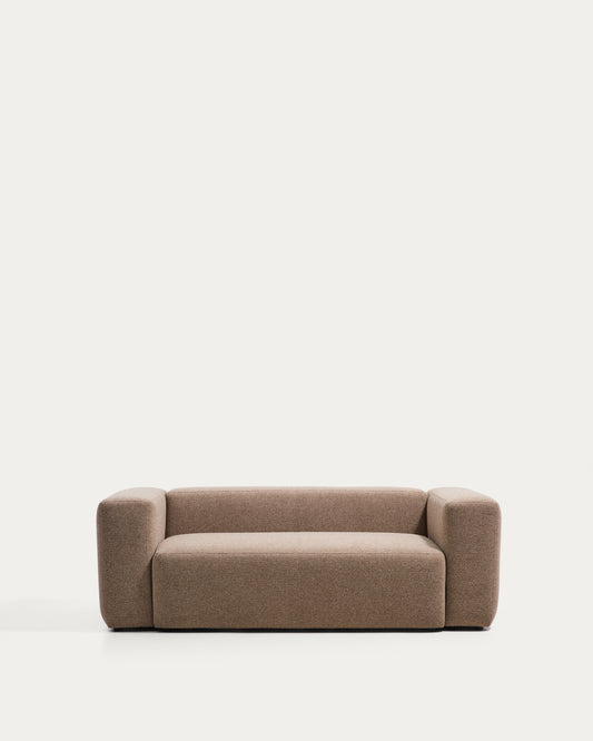 Canapé Blok 2 places en chenille marron 210 cm – FSC Mix Credit