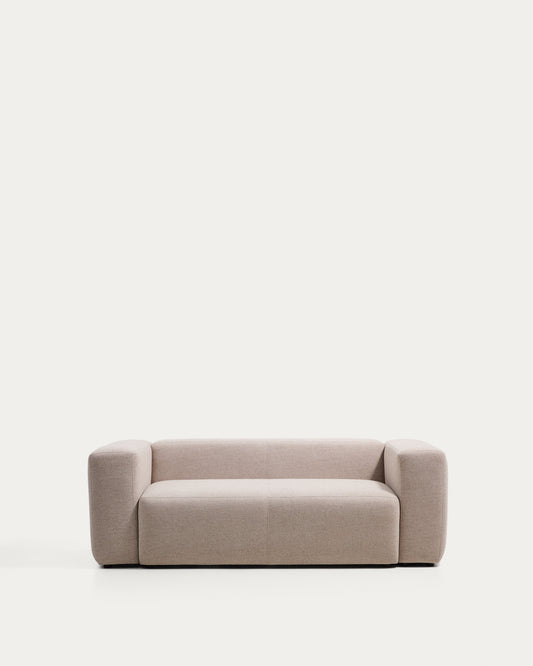 Canapé Blok 2 places en chenille beige 210 cm – FSC Mix Credit