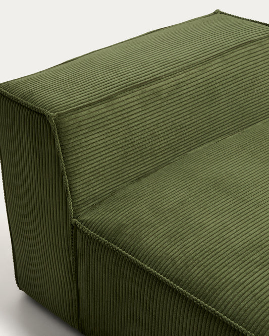 Fauteuil Blok en velours côtelé épais vert 90 cm – FSC Mix Credit