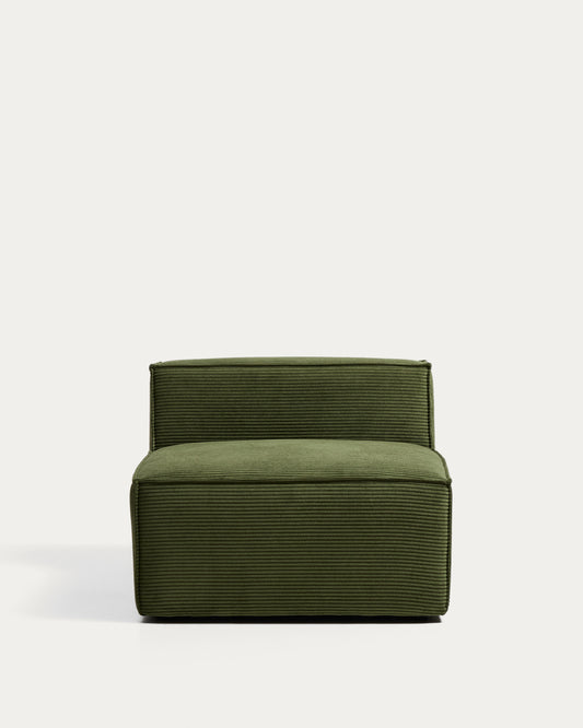 Fauteuil Blok en velours côtelé épais vert 90 cm – FSC Mix Credit
