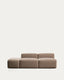 Canapé Blok 3 places avec pouf terminal en chenille marron 240 cm – FSC Mix Credit