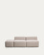 Canapé Blok 3 places avec pouf terminal en chenille beige 240 cm – FSC Mix Credit