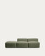 Canapé Blok 3 places avec pouf terminal en chenille vert mousse 270 cm – FSC Mix Credit