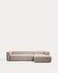 Canapé Blok 4 places en chenille avec méridienne droite beige 330 cm – Certifié FSC Mix Credit