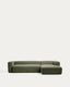 Canapé Blok 4 places en chenille avec méridienne droite vert mousse 330 cm – FSC Mix Credit