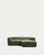 Canapé Blok 2 places en chenille avec méridienne droite vert mousse 240 cm – FSC Mix Credit