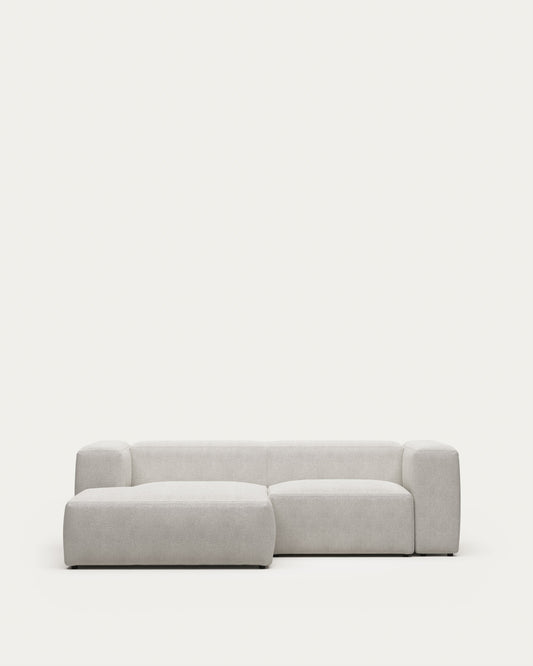 Canapé Blok 2 places avec méridienne gauche ignifugé en bouclette blanche 240 cm FSC Mix Credit
