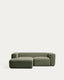 Canapé Blok 2 places en chenille avec méridienne gauche vert mousse 240 cm – FSC Mix Credit