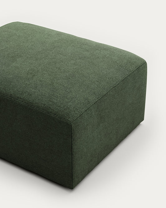 Repose-pieds Blok ignifugé en chenille verte 90 x 74 cm