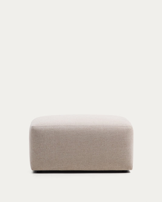Repose-pieds Blok en chenille beige 90 x 74 cm – FSC Mix Credit