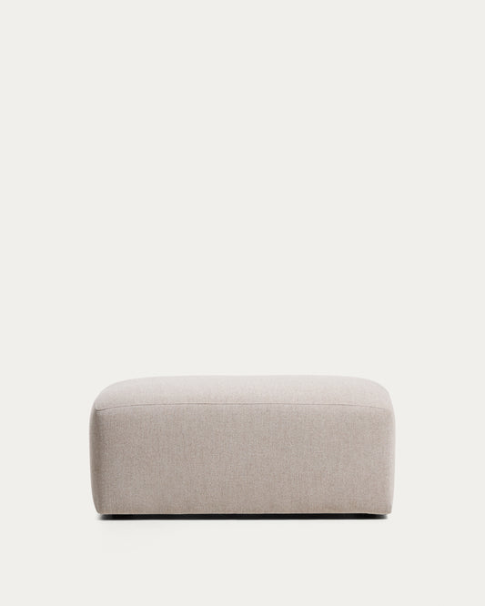 Pouf terminal Blok en chenille beige 60 x 104 cm – FSC Mix Credit