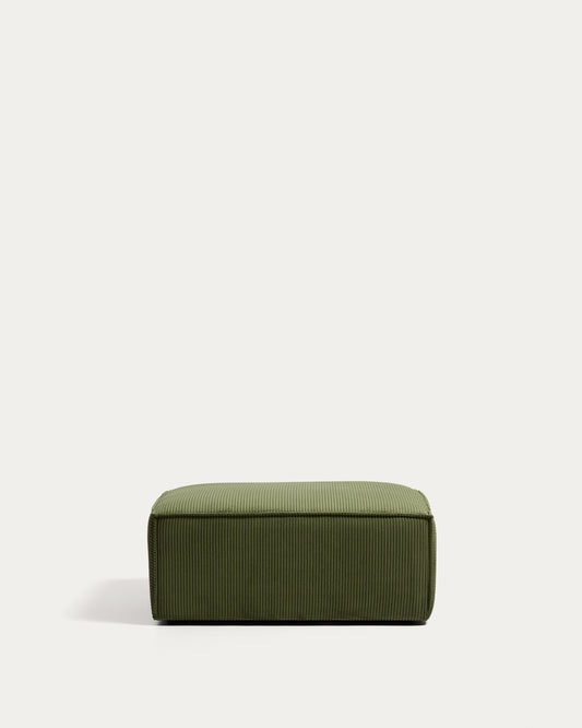 Pouf terminal Blok en velours côtelé vert 90 x 104 cm – FSC Mix Credit