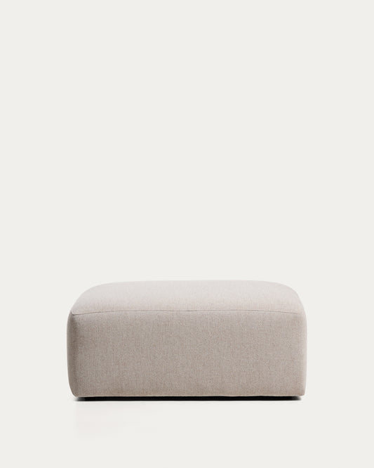 Pouf terminal Blok en chenille beige 90 x 104 cm – FSC Mix Credit