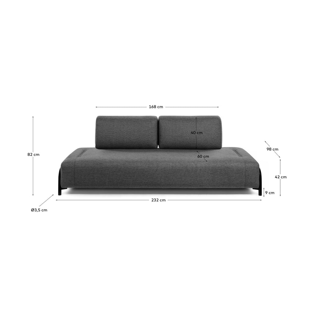 Module 3 places Compo gris foncé 232 cm