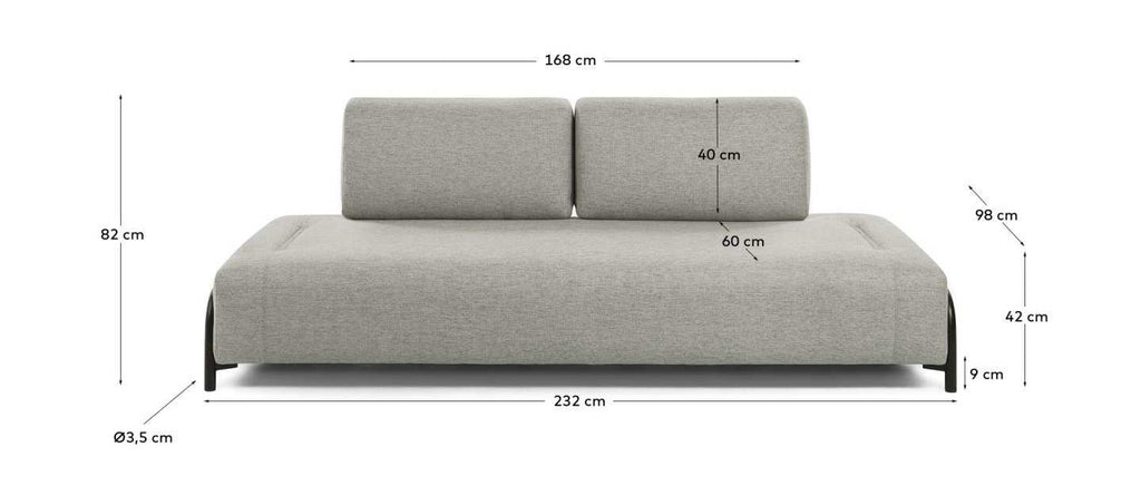 Module 3 places Compo beige grisâtre 232 cm