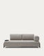 Canapé Compo 3 places beige grisâtre avec petit plateau 232 cm