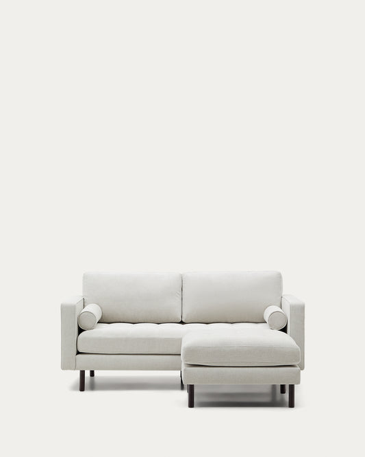 Canapé  Debra 2 places et repose-pied en  chenille perle pieds finition wengué 182 cm FSC Mix Credit