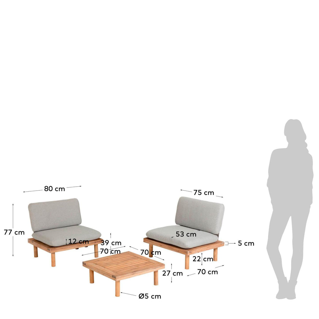 Ensemble Viridis de 4 fauteuils et 2 tables FSC 100%