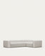 Canapé d’angle Blok 4 places bouclette blanc 320 x 230 cm / 230 x 320 cm FR