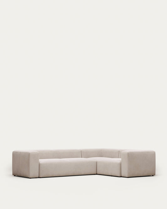 Canapé d’angle Blok 4 places beige 320 x 230 cm / 230 x 320 cm