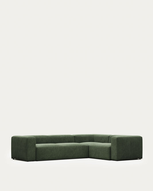 Canapé d’angle Blok 4 places vert 320 x 230 cm / 230 x 320 cm FR