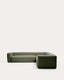 Canapé d’angle Blok 5 places en chenille vert mousse 320 x 320 cm – FSC Mix Credit