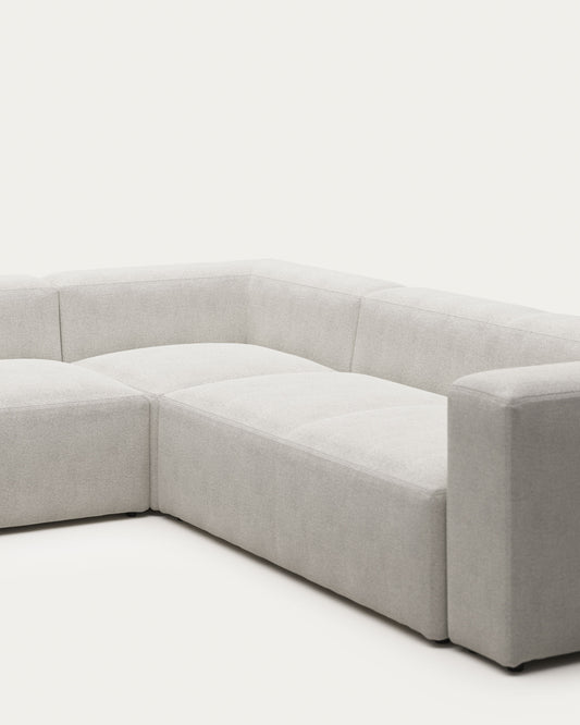 Canapé d’angle Blok 5 places beige 320 x 290 cm / 290 x 320 cm FR