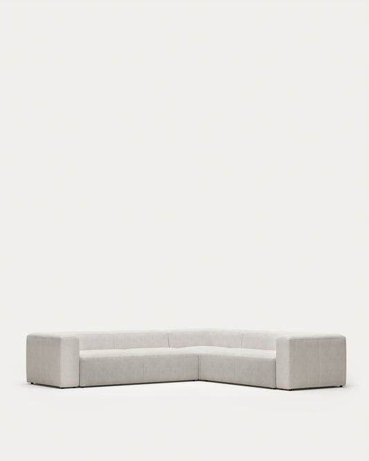 Canapé d’angle Blok 5 places beige 320 x 290 cm / 290 x 320 cm FR
