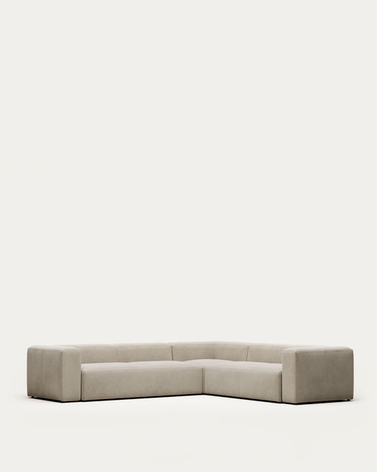 Canapé d’angle Blok 5 places beige 320 x 290 cm / 290 x 320 cm FR