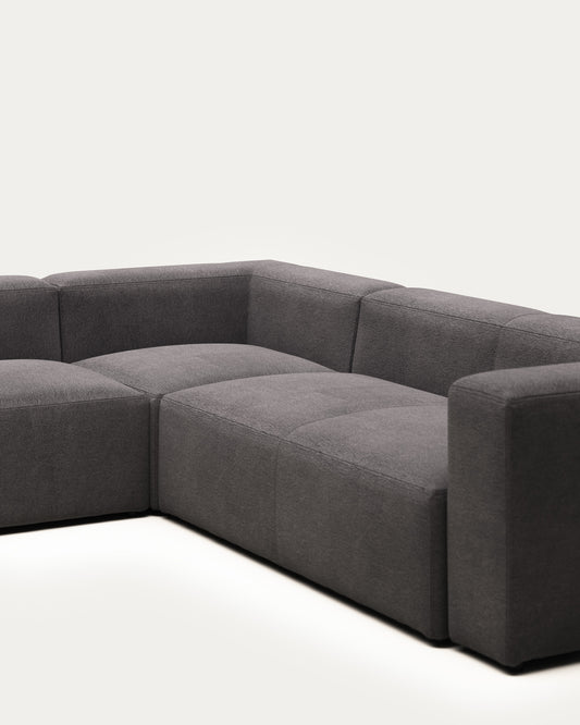 Canapé d’angle Blok 5 places beige 320 x 290 cm / 290 x 320 cm FR