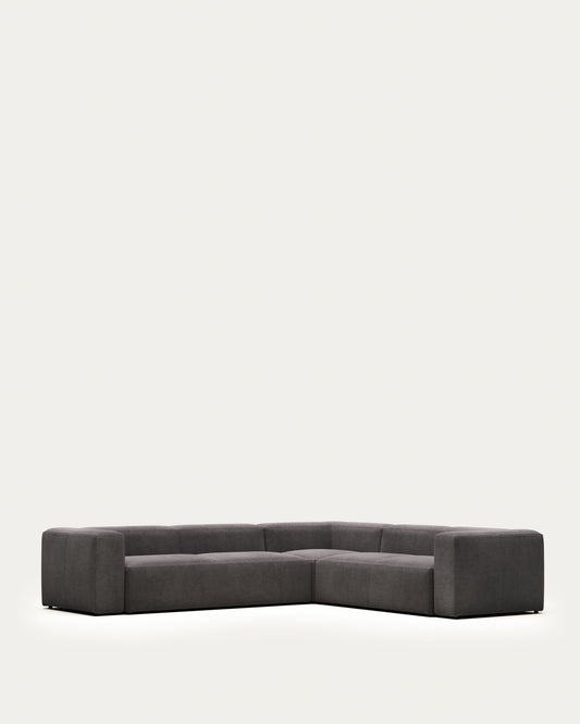 Canapé d’angle Blok 5 places beige 320 x 290 cm / 290 x 320 cm FR