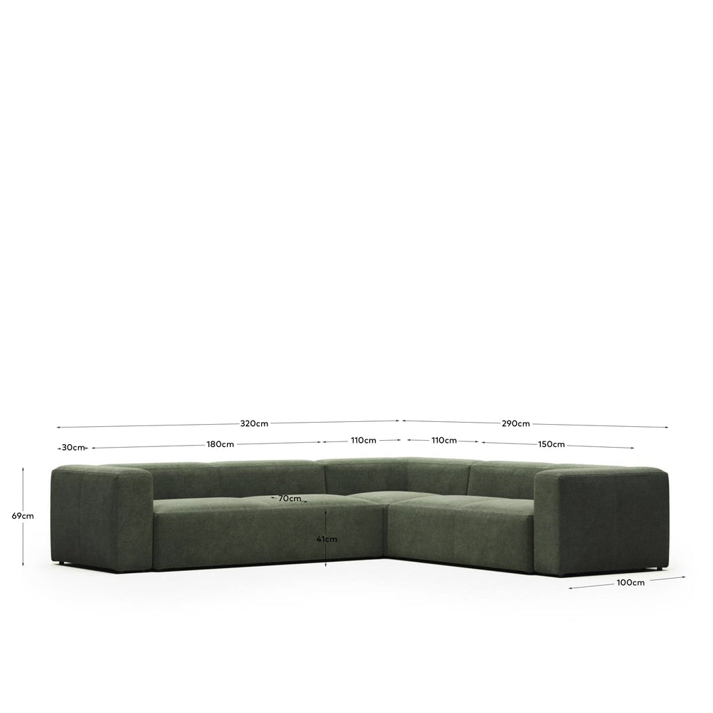 Canapé d’angle Blok 5 places beige 320 x 290 cm / 290 x 320 cm FR