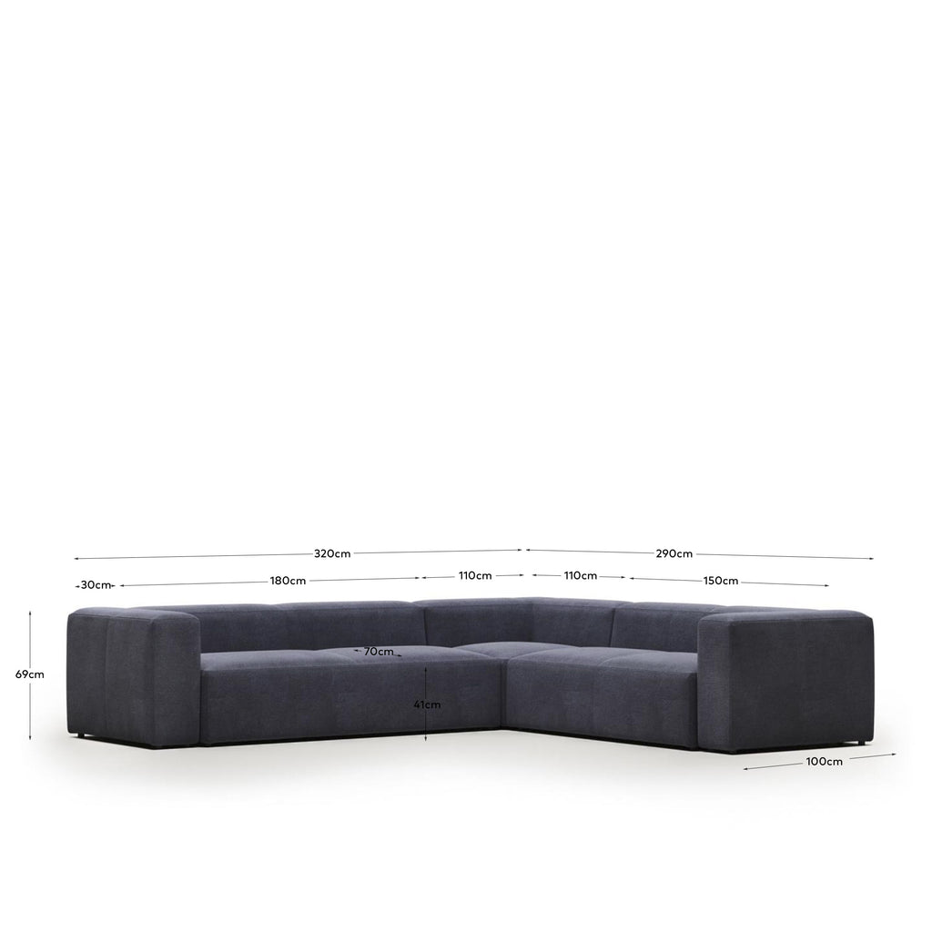 Canapé d’angle Blok 5 places beige 320 x 290 cm / 290 x 320 cm FR
